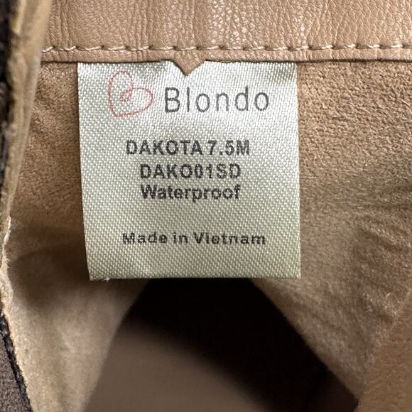 Blondo Dakota Waterproof Ankle Boots Brown Suede Buckle Strap Womens 7.5M New - Picture 11 of 13